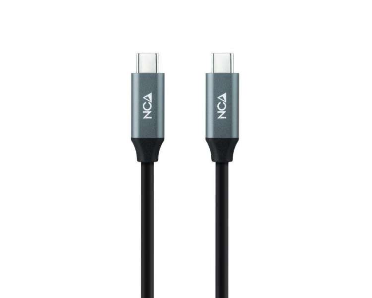 Cable usb 3.2 nanocable 10.01.4300/ usb tipo-c macho - usb tipo-c macho/ 0.5m/ gris y negro