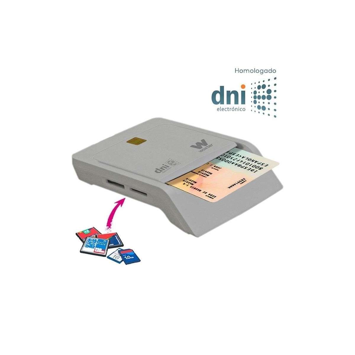 Woxter Lector Dni Combo - Lector DNI electrónico, Compatible con Las  Tarjetas Smart Cards o Tarjetas Inteligentes, con 3 Ranuras para Tarjetas,  Color Azul : : Informática