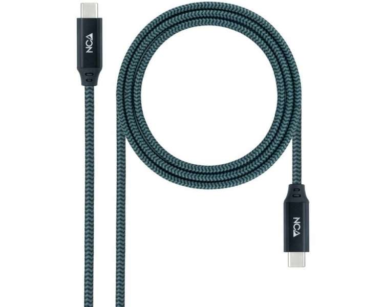 Cable usb 3.2 nanocable 10.01.4301-l150-comb/ usb tipo-c macho - usb tipo-c macho/ 1.5m/ gris y negro