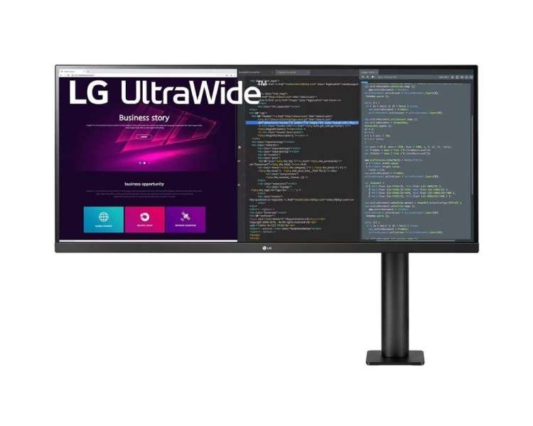 Monitor profesional ultrapanorámico lg ergo 34wn780p-b 34'/ wqhd/ multimedia/ negro