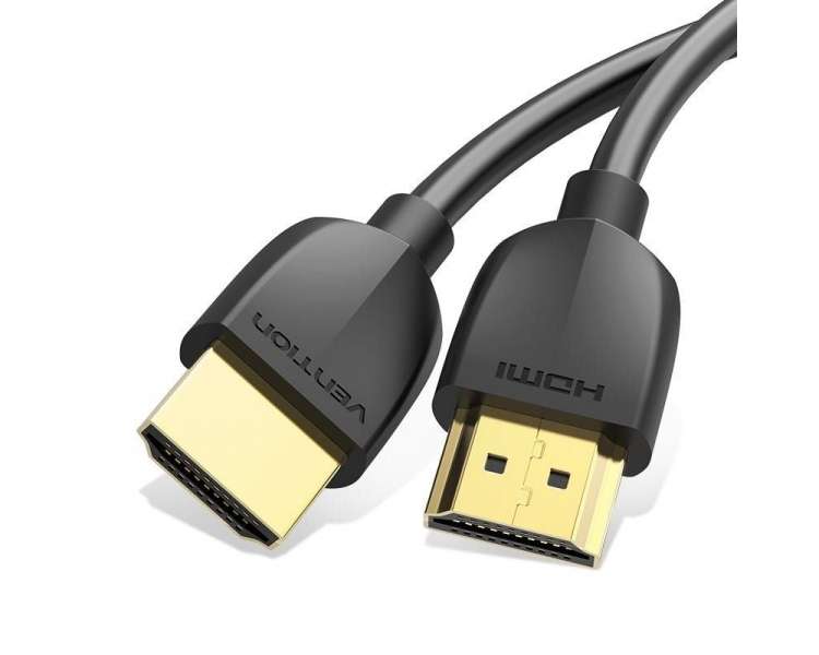 Cable hdmi 2.0 4k portatil vention aaibi/ hdmi macho - hdmi macho/ 3m/ negro