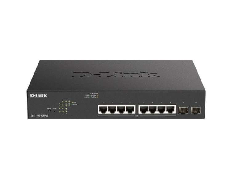 Switch d-link dgs-1100-10mpv2 10 puertos/ rj-45 gigabit 10/100/1000 poe/ sfp