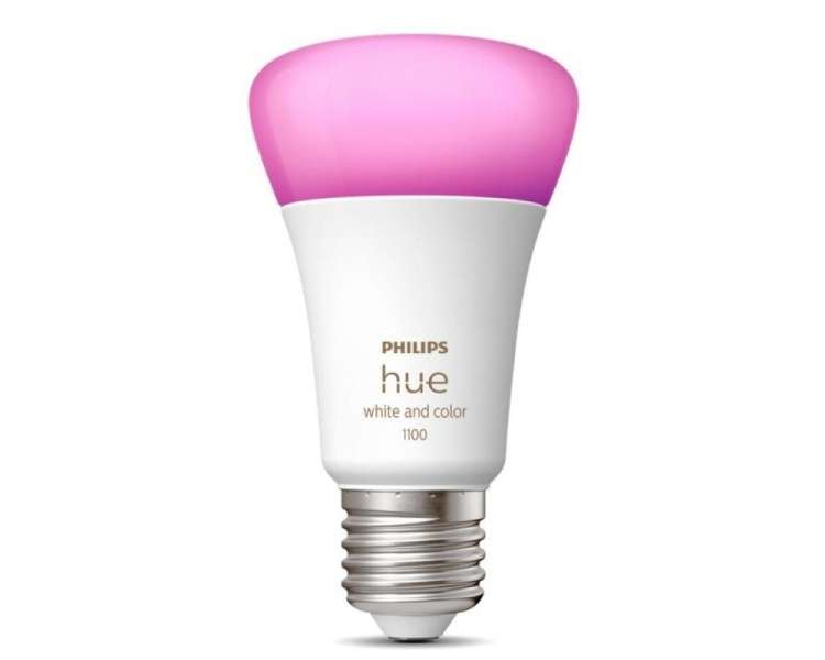 Bombilla led inteligente philips hue white and color a60/ casquillo e27/ 9w/ 1100 lúmenes/ 2000k-6500k/ precisa philips hue