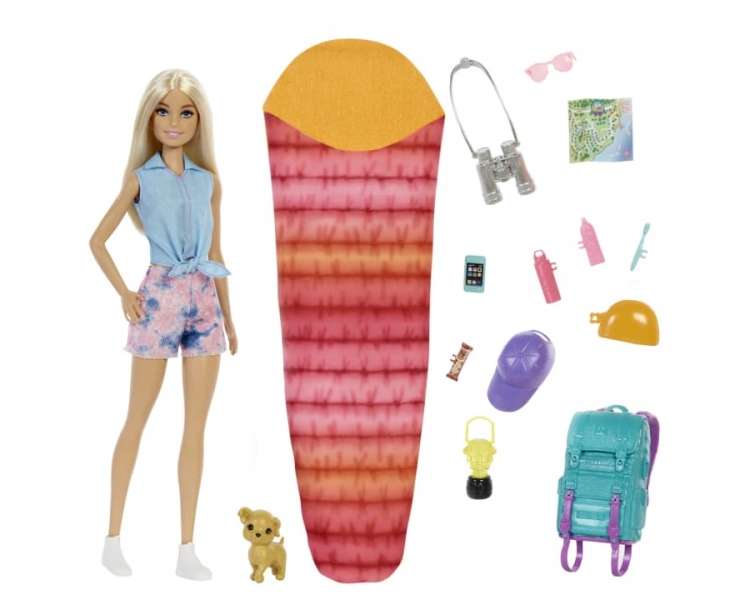 Barbie - Camping Doll with Puppy - Malibu (HDF73)