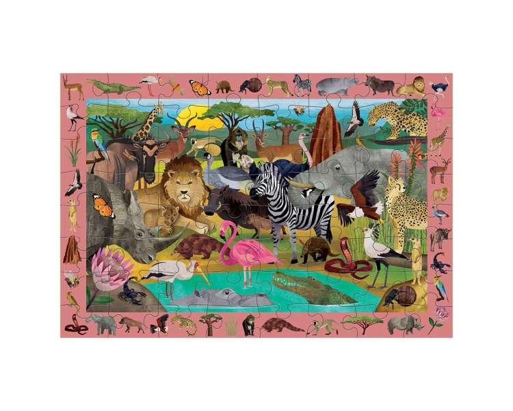 Mudpuppy - Puzzle 64 pcs - Search & Find - African Safari - (M65704)