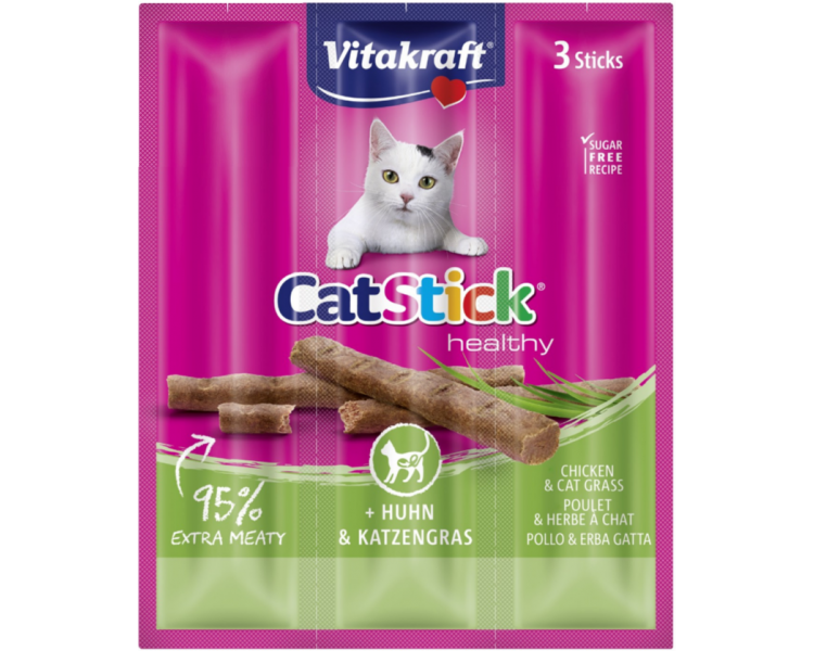 Vitakraft - Cat Stick chicken & cat grass 3 sticks - (31219)