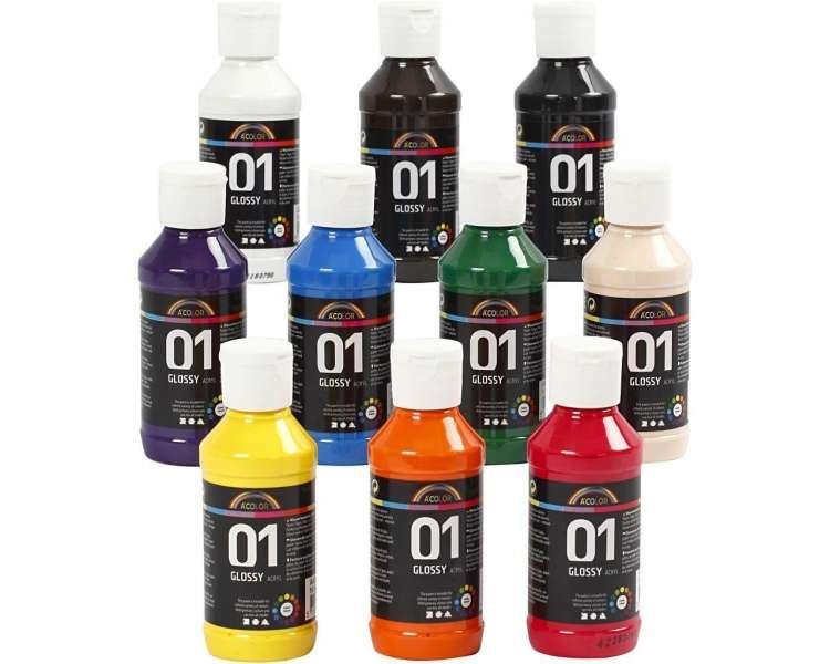 A-Color - Acrylic Paint  - Glossy - 10 x 100 ml (32001)