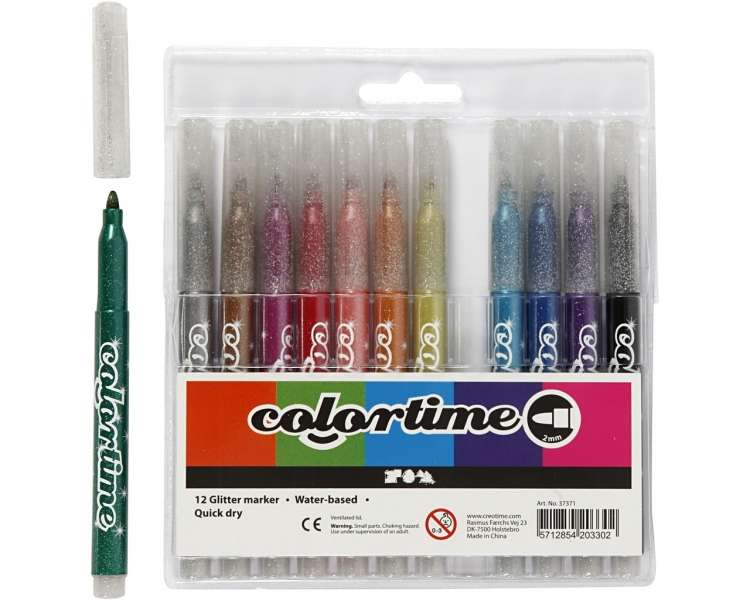 Colortime - Marker 4,2 mm - Glitter - 12 pcs (37371)