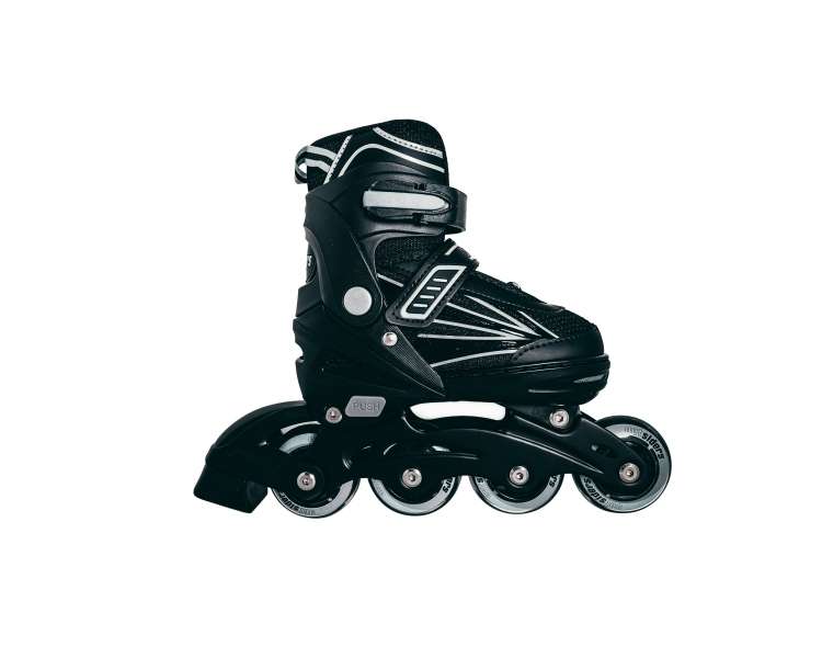 Outsiders - Adjustable Kids Inline Rollerblades - Black/Grey (size: 31-34)