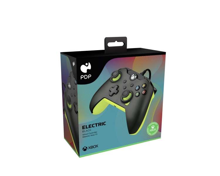 PDP Gaming Con Cable Mando Controller - Electric Negro para XBOX Series X & XBOX One