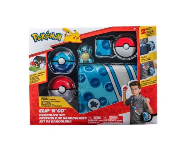 Pokemon - Set de Bandolera Clip N Go - Squirtle Sólido (PKW2714)