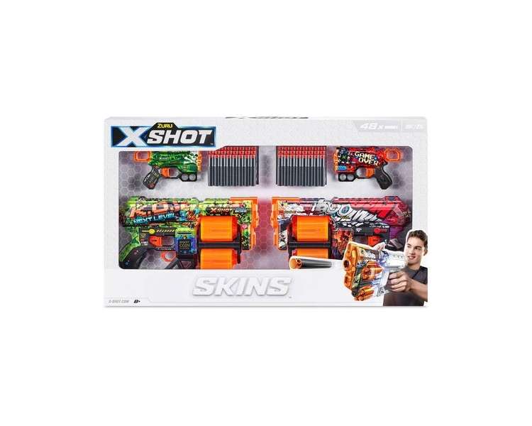 X-Shot Skins - Mix Combo Pack 2Pk Dread And 2Pk Menace(48 Darts) (36542_S001)