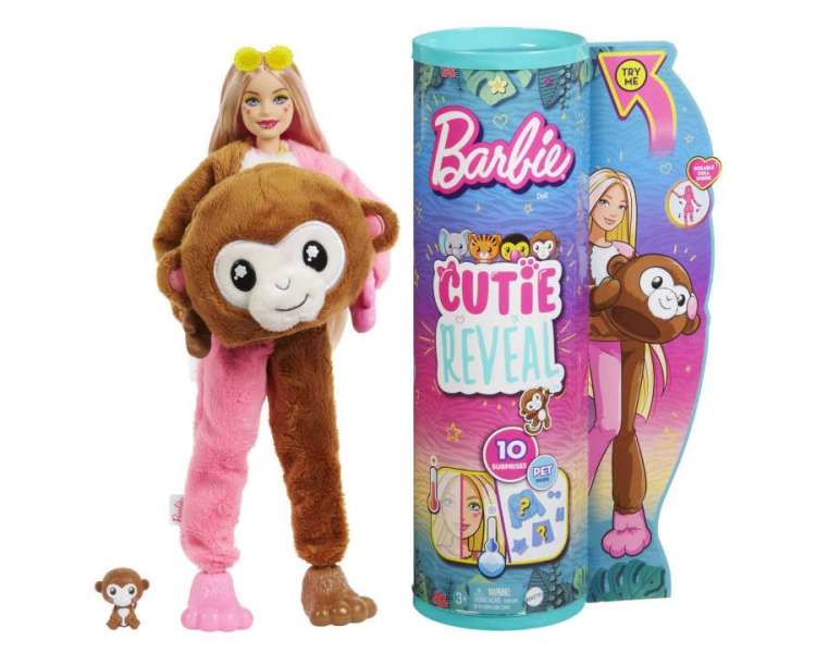 Barbie – Cutie Reveal Jungle Serie – Monkey (HKR01)