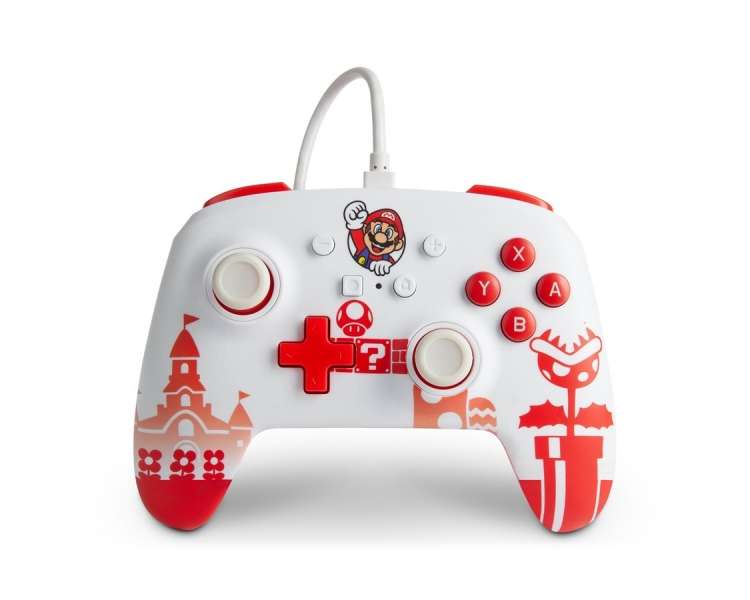 PowerA Enhanced Wired Controller For Nintendo Switch – Mario Red/White