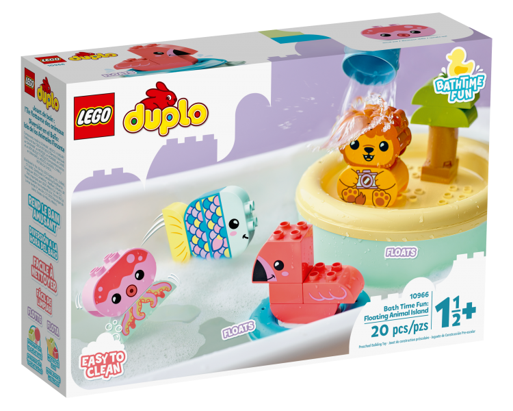 LEGO Duplo, Diversión en el baño, Isla flotante de animales (10966)