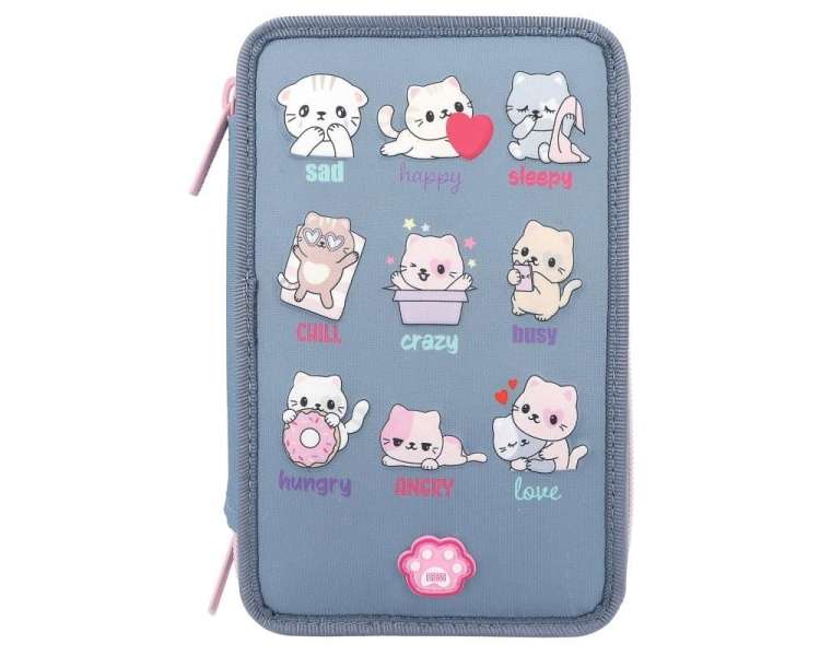 TOPModel - Triple Pencil Case LED - Cats Mood Barometer - (0412261)