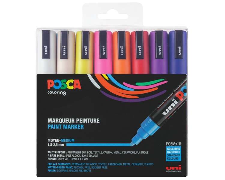 Posca - PC5M - Medium Tip Pen, 16 pc