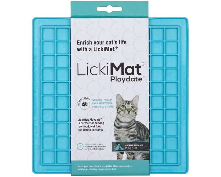 LICKI MAT - Cat Playdate Light Blue 20X20Cm - (785.5330)