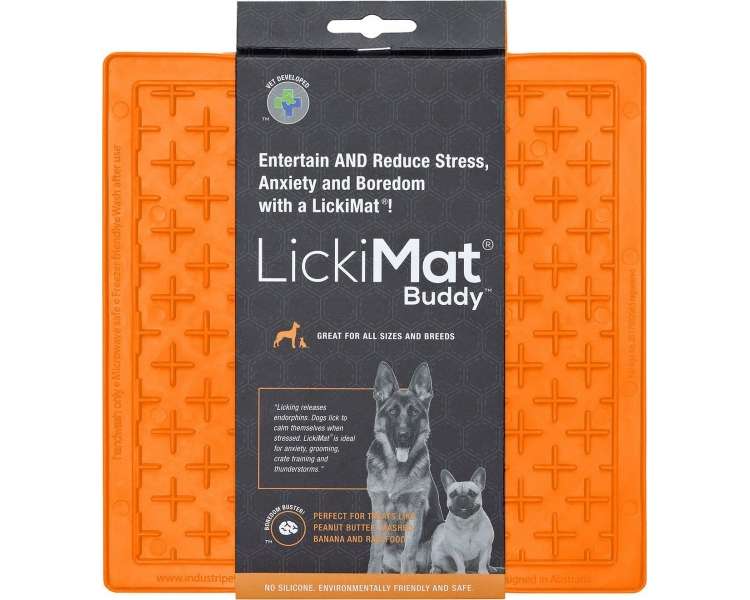 LICKI MAT - Dog Bowl Buddy Orange 20X20Cm - (645.5350)