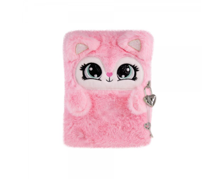 Tinka - Plush Diary with Lock - Rosa Cat (8-802146)