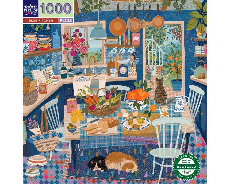 eeBoo - Puzzle 1000 pcs - Blue Kitchen - (EPZTBUK