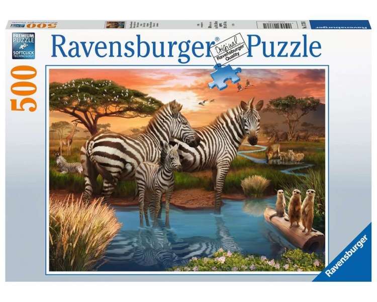 Rompecabezas Ravensburger - Cebras en el Atardecer 500 Piezas - (10217376)