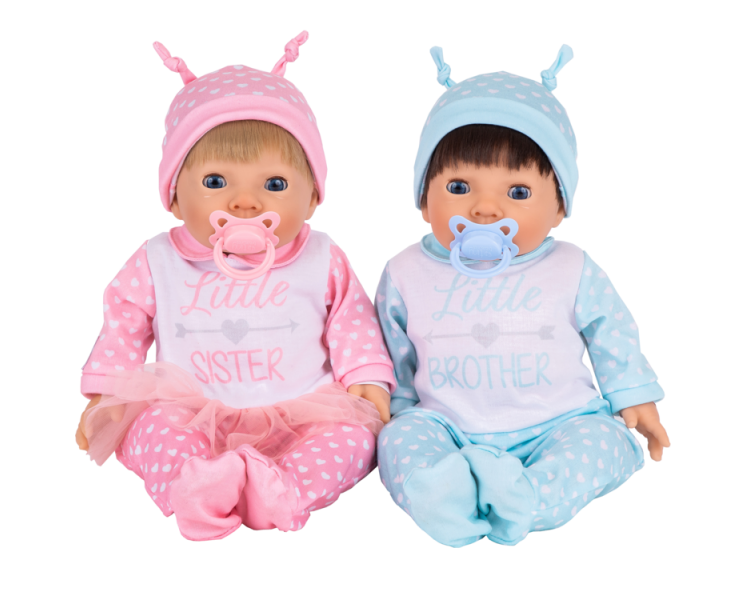 Tiny Treasures - Twin doll set in brother & sister outfit - (30270)