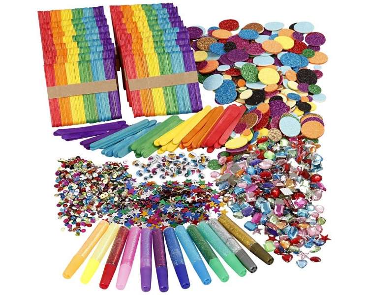 Kit De Bricolaje: Set Mega De Purpurina Y Palitos De Madera (97435)