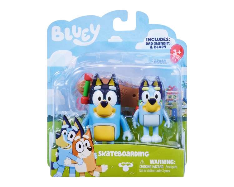 Bluey - S3 Figure 2-Pack - Skateboarding