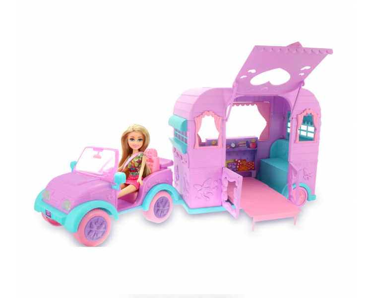 Sparkle Girlz - Doll w. Jeep And Caravan (100176)