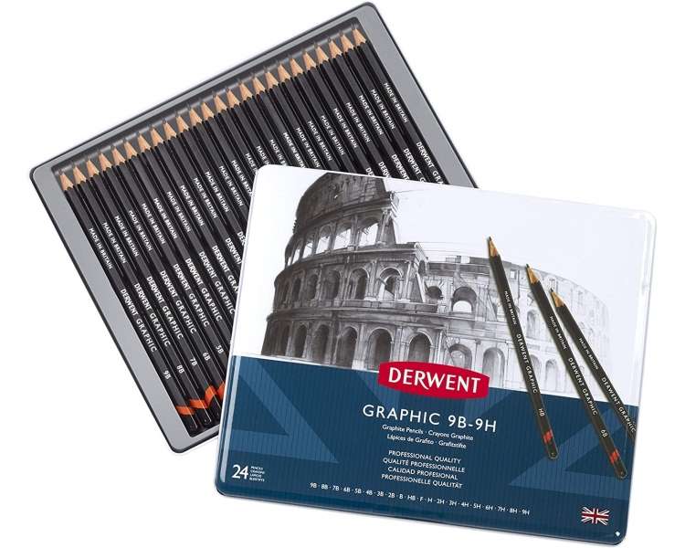 Derwent - Graphic Pencil Set, 24 Tin