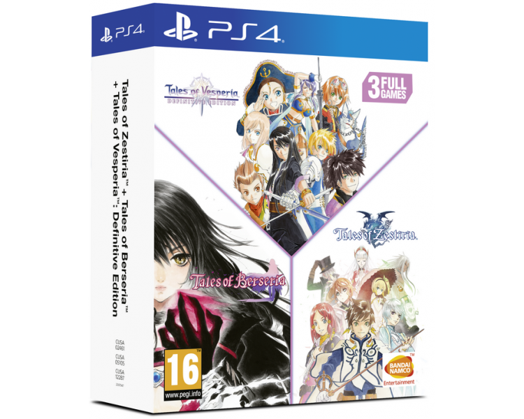 Tales of Vesperia, Tales of Berseria, Tales of Zestiria Juego para Consola Sony PlayStation 4 , PS4