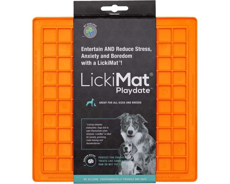 LICKI MAT - Dog Bowl Playdate Orange 20X20Cm - (645.5330)