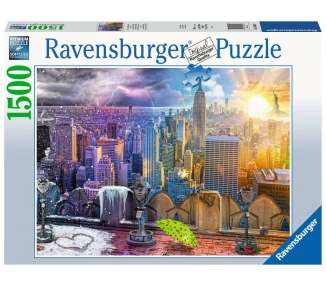 Rompecabezas Ravensburger - 1500 Piezas - Skyline de Nueva York de día y noche (10216008)