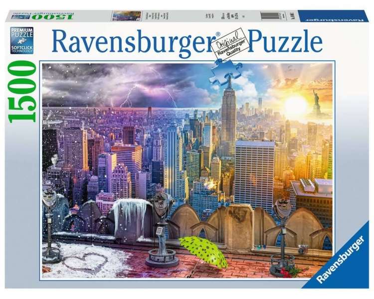 Rompecabezas Ravensburger - 1500 Piezas - Skyline de Nueva York de día y noche (10216008)