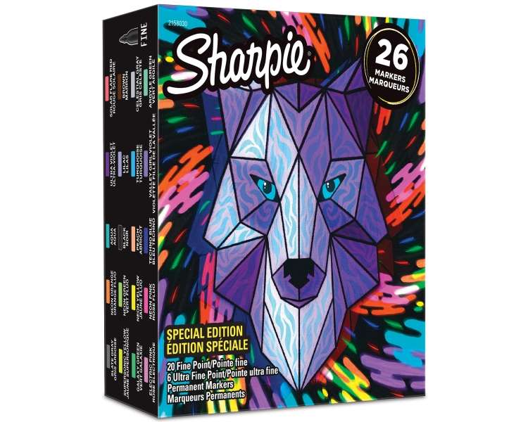 Sharpie, 26 Marcadores Permanentes Edición Especial, Pack De León (2158030)