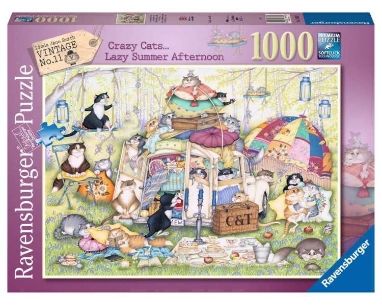 Rompecabezas Ravensburger - Crazy Cats, La Buena Vida 1000 Piezas (10216975)