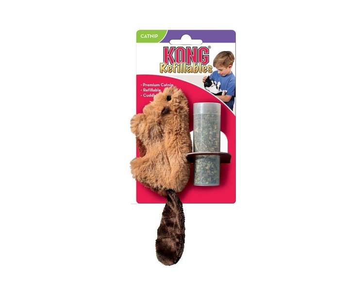 Kong - Refillable Catnip Beaver 16,5X4,5X4Cm