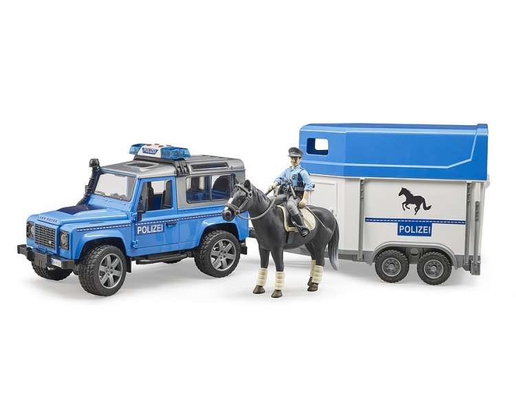 Bruder - Land Rover Defender Police Vehicle w/Horse Trailer (BR2588)