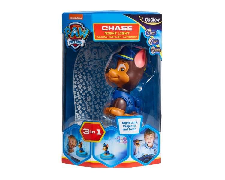 Paw Patrol - Chase Kids Magic Bedside Night Light, Torch and Projector - (10043)