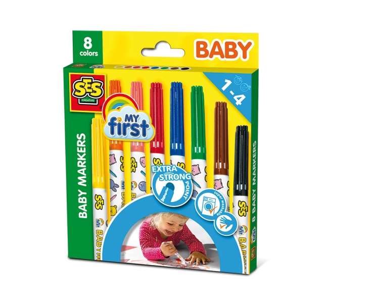 SES Creative - Baby markers, 8 colours - (S00299)