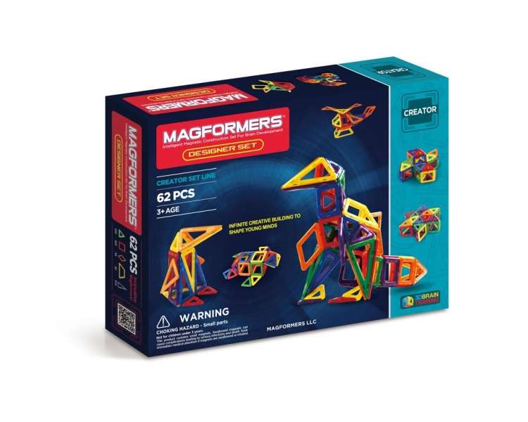 Magformers, Set de diseño arcoíris, 62 piezas (3006)