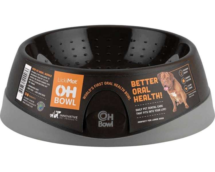 LICKI MAT - Dog Bowl Oral Hygiene Bowl L Black Ø27X9Cm - (645.5220)