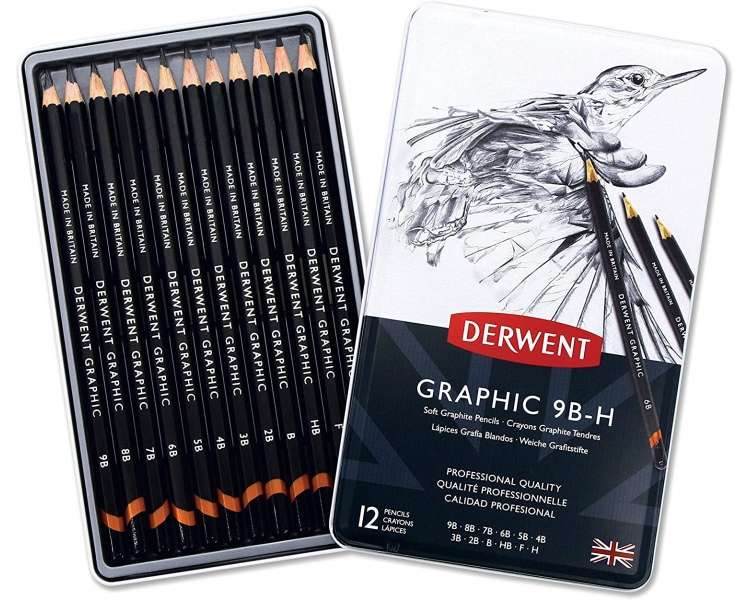 Derwent - Graphic Soft Pencils, 12 Tin