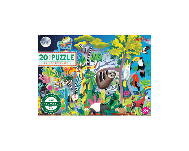 eeBoo - Puzzle 20 pcs - Rainforest Life