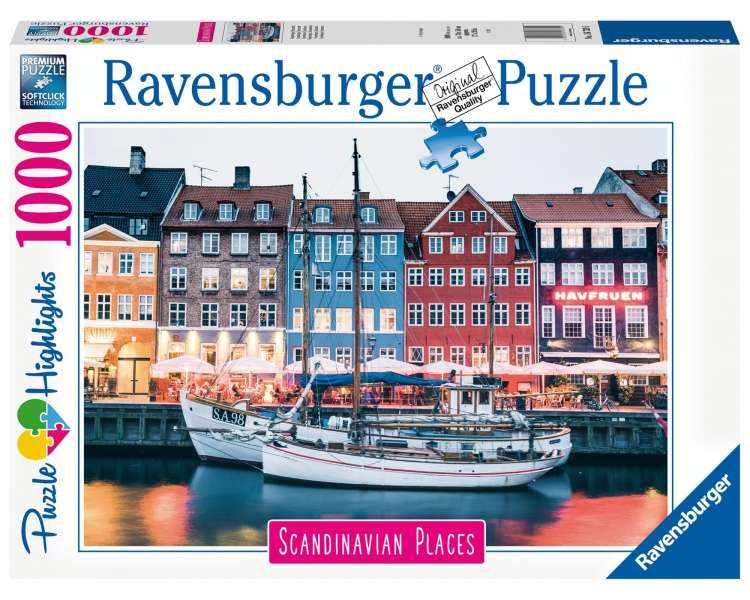 Rompecabezas Ravensburger - 1000 Piezas - Nyhavn, Copenhague, Dinamarca (10216739)