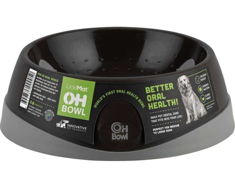 LICKI MAT - Dog Bowl Oral Hygiene Bowl M Black Ø22X7,2Cm - (645.5210)