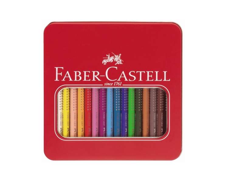 Faber-Castell, Lápices De Colores Jumbo Grip En Lata, 16 Piezas (110916)