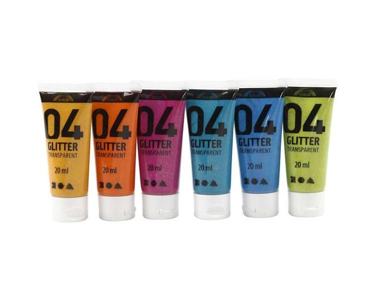 A-Color - Acrylic Paint - Glitter - 6 x 20 ml (32501)