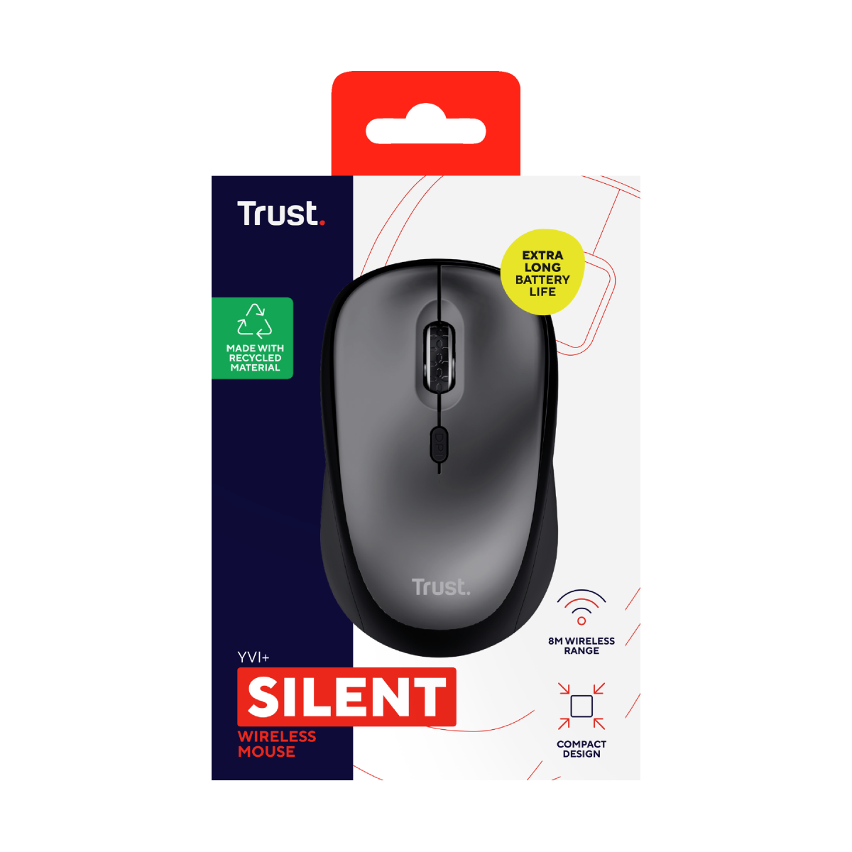 Mouse - TRUST YVI+ WIRELESS MOUSE ECO BLACK